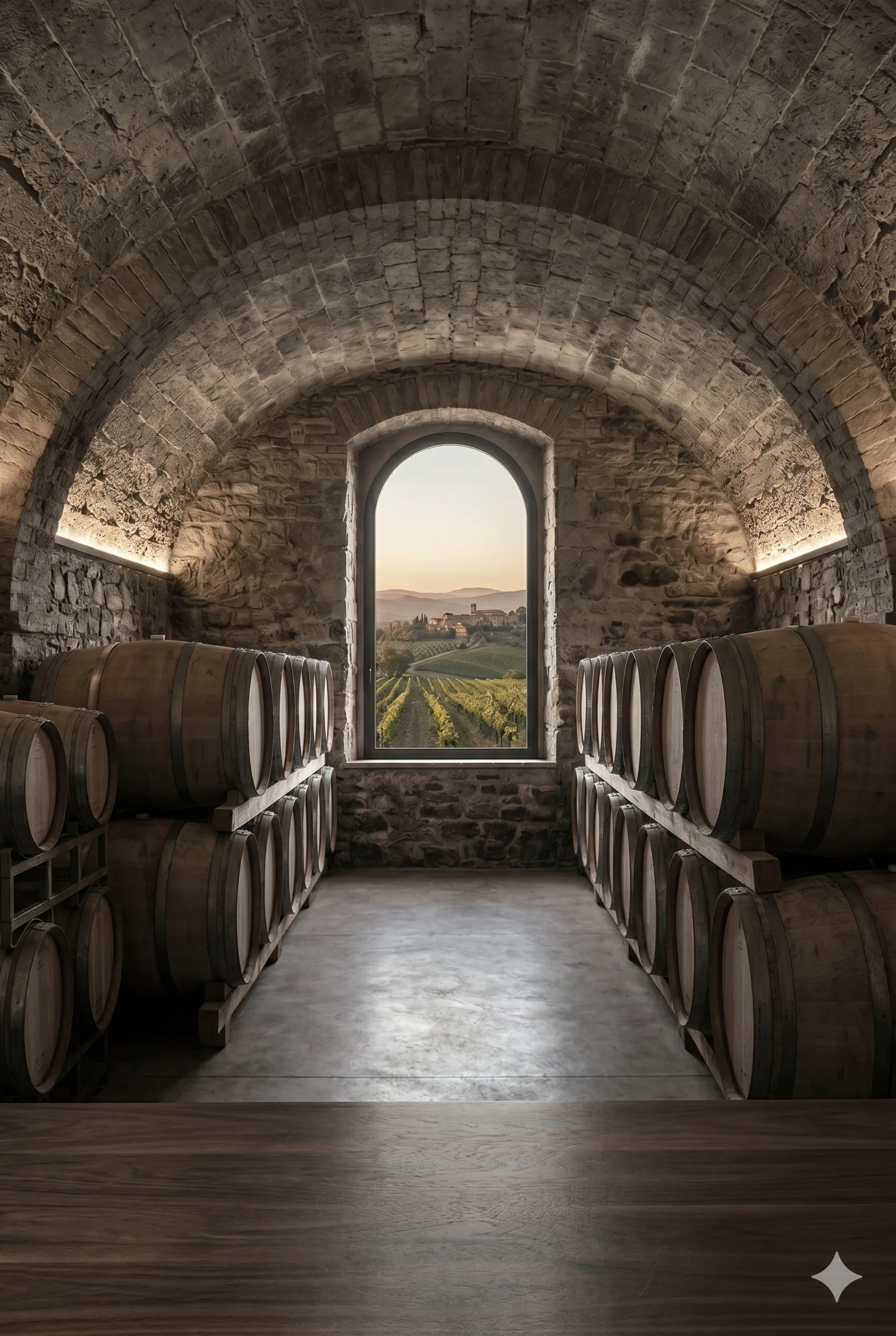 Botti di rovere in cantina